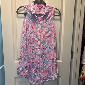 Lilly Pulitzer Sleeveless Pink and Blue coverup